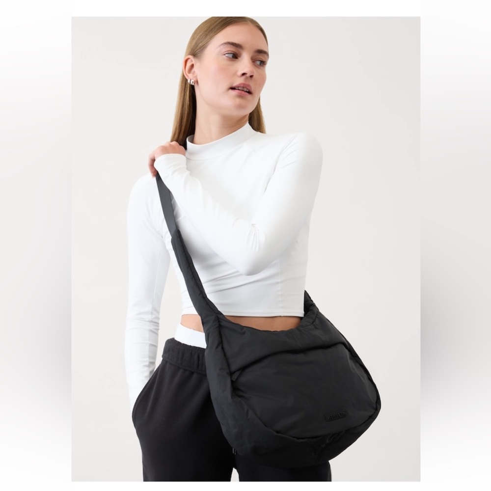 ATHLETA All About Medium Crossbody Hobo Bag in Black